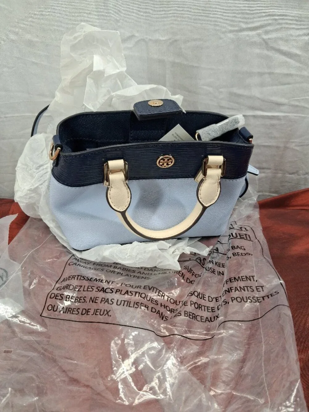 Tory Burch Robinson Color Block Top Handle Mini Bag